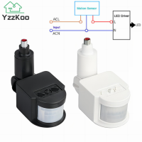 12โวลต์ Motion Sensor 220โวลต์110โวลต์ PIR เคลื่อนไหวตรวจจับอัตโนมัติอินฟราเรดติดผนังจับเวลากลางแจ้ง24โวลต์ LED Motion Sensor สวิตช์ไฟ