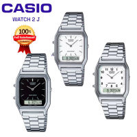 CASIO นาฬิกาข้อ สายสแตนเลส สีเงิน รุ่น AQ-230A,AQ-230A-1, AQ-230A-7B สินค้าพร้อมส่ง รับประกัน 1 ปี