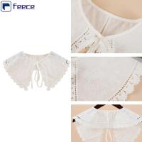 FEECE เสื้อผ้า Ruffles ถอดออกได้สองครั้งชั้น Lolita Jacquard Doll ปลอมคอเสื้อปลอมผ้าคลุมไหล่ห่อไหล่ห่อ