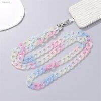 ☞♗ 120cm Color Acrylic Crossbody Chain Mobile Phone Case Jewelry Pendant Drop-resistant Shoulder Strap Chain For Iphone And Android