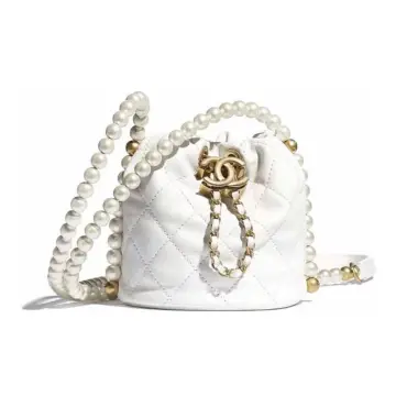 CHANELChanel Pearl Chain Adjustable Buckle Flap Bag