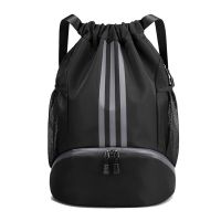 Gym Sports Bag Luggage Travel Yoga Backpack for Shoes Male Cycling Basketball, Black S