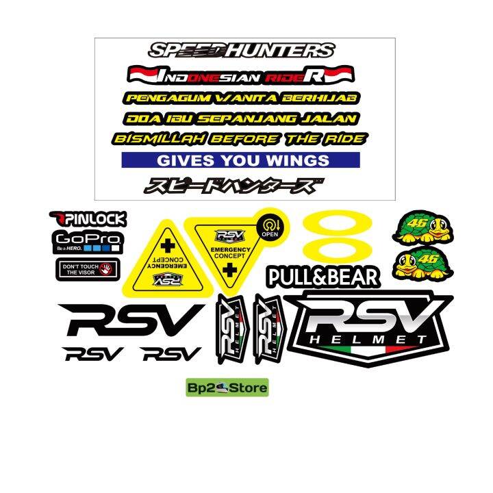 Paket Stiker Helm RSV / Set Stiker Helm RSV Lazada Indonesia