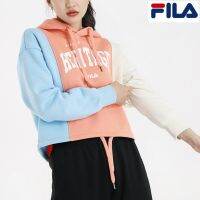 Big SALE~] FILA Triple Color Block Hoodie Jacket Peach Sweatshirts