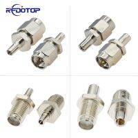 2Pcs/Lot SMA Male/Female to TS9/CRC9 Male/Female RF Coaxial Adapter Coax Connector Silver Nickel Plated