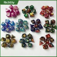 F8C503Y 7Pcs/set ของขวัญสำหรับเด็ก 7-Die สำหรับ TRPG DND ลูกเต๋าเกม เกมตาราง ลูกเต๋า DND ลูกเต๋าหลายด้าน