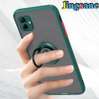 Jingsanc เคสมือถือ Samsung Galaxy A04พร้อมที่ยึดแหวนแม่เหล็กด้านหลังพร้อม PC + ซิลิโคนกันกระแทกฝาหลังโปร่งแสง