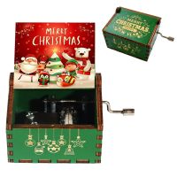 New Wooden Hand Crank Music Box Merry Christmas Music Theme Jurassic Park Music Box TO MY Wife Halloween Christmas Birthday Gift