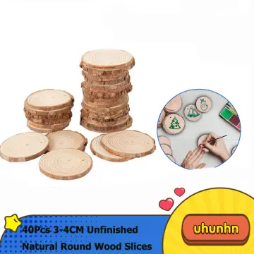 DIY Wood Slices 6-7cm NO Hole Natural Unfinished Circles for Art