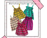 Matches fashion shop ชุดเดรสลายตาราง เหมาะสำหรับเด็กแรกเกิด - เด็กวัยอนุบาล 0-5 ปี