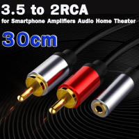 RCA Cable 3.5mm to 2rca Aux rca Jack 3.5 Audio Stereo Cable Splitter for Smartphone Amplifiers Audio Home Theater Cable RCA