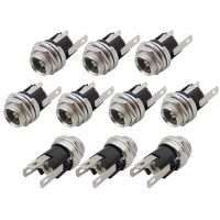 10/5Pcs DC-025M 5.5x2.1mm DC Socket Connector 5.5 x 2.1mm DC Power Supply Female Jack Plug Panel Mount Connectors Adapter  Wires Leads Adapters