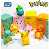 ภาพอนิเมะโปเกมอน Tomy Pikachu Psyduck Squirtle Jigglypuff Bulbasaur รุ่นชุดของเล่น Kawaii 6ประเภทสำหรับเป็นของขวัญคอลเล็กชันเด็ก