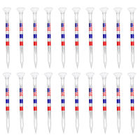 ASRTWER พลาสติกที่ทนทานแท่นตั้งลูกกอล์ฟกราฟฟิตีแบบพรีเมี่ยมแท่นตั้งลูกกอล์ฟไม่แตกหัก20ชิ้นลดแรงเสียดทานธงชาติอเมริกาการพิมพ์อุปกรณ์กอล์ฟแบบใช้ซ้ำได้ยาวนานเพื่อเพิ่มประสิทธิภาพที่เหมาะสำหรับนักกอล์ฟ