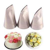 ◐♨▲ 3pcs Kitchen Acessories Pastry Nozzles Rose Icing Piping Tips 124K 125 126K Stainless Steel Nozzles Sets Cake Decorating Tools