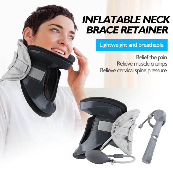 neck-cervical-traction-device-collar-brace-stretcher-protector-orthosis-inflatable-vertebra-spine-fixation-posture-corrector