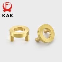 On Sale KAK Brass Gold Cabinet Knobs And Handles 28Mm Hole Pitch Round Ring Door Pulls Kitchen Cabinet Handle Furniture Knobs Hardware