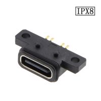 1pcs 4P USB TYPE C 4Pin Waterproof Female Micro USB-C Jack Socket Port w/ Screws Hole Power Charging Interface USB Connector DIY