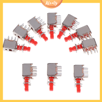 Aleaty? สวิตช์กุญแจ10pcs โดยตรง A03 PS-22F03 6Pins Self-locking Power SWITCH สีแดง