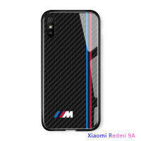 เคสมือถือ Xiaomi Redmi 9A Redmi 12 Redmi 9a รถแข่งของเล่นที่มีชื่อเสียงสำหรับเด็กผู้ชายดัดแปลงการออกแบบลายทางคาร์บอนไฟเบอร์กระจกเทมเปอร์ปลอกฝาหลัง