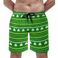 St Patricks Day Gym Shorts ฤดูร้อนแฟร์ Isle Shamrock Sportswear กางเกงขาสั้นชายหาด Quick Dry Casual Design บวกขนาดกางเกงขาสั้นชายหาด