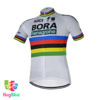 เสื้อจักรยานแขนสั้นทีม Bora 18 (02) สีขาวลาย UCI