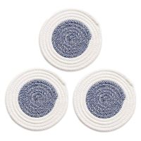 A13Pcs Kitchen 7in Woven Trivets Round Hot Pads Coasters,Cotton Thread Potholder Heat Resistant Non-