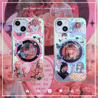 เคสเคสสุดหรูสำหรับ IPhone 11 12 13 14 Pro Max ฝาหลังรูปการ์ตูนแฟชั่นทรงกลมภาษาอังกฤษน่ารักเด็กผู้หญิงเคสโทรศัพท์กันกระแทก