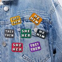 10pcs a lot They Them She Her He Him IT ITS SHE THEY HE THEY IEL Metal Badge Lapel Pin Badge Brooch Pins Badges Fashion Brooches Pins