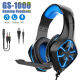 GS-1000 Gaming Headset With พร้อมไมโครโฟนเดสก์ท็อปโน้ตบุ๊คเล่นเกมกินไก่ตัดเสียงรบกวนหูฟังแบบมีสายพร้อมไฟ LED สำหรับแล็ปท็อปโทรศัพท์มือถือ PS4