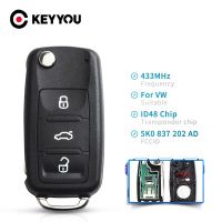 Keyyou ชิป5k083720 2ad กุญแจรีโมต434Mhz ชิป Id48สำหรับ Vw Volkswagen Golf Pat โปโล Tiguan Jetta Beetle Hella 3 Ons กุญแจรถ