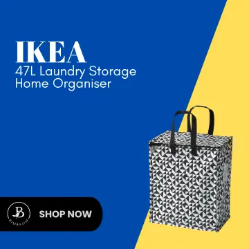 Ikea Bag SACKKARRA Tote Large Shop Laundry Storage Off White Blk 605.346.41  NEW