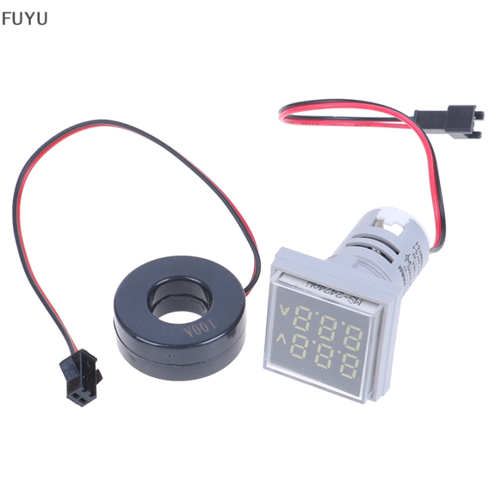 fuyu-digital-led-dual-display-voltmeter-meter-เครื่องวัดแรงดันไฟฟ้า-ac-60-500v-0-100a