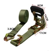 【hot】 1Set Buckle Tie-Down Straps Car Motorcycle Luggage Ratchet With Rope Metal Tow