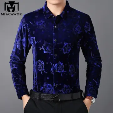 Plus Size 4XL-M Luxury Print Long Sleeve Plaid Shirt For Men Clothing 2022  Slim Fit Casual Prom Tuxedo Formal Wear Blouse Homme