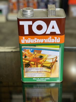 TOA Teak Oil น้ำมันรักษาเนื้อไม้ (1 กล.) ทีโอเอ ทีคออย น้ำมันรักษาเนื้อไม้ สีใส ปกป้องเนื้อไม้ ทีค ออย