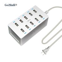 T017 Go2linK 5V 8A 10พอร์ต USB เครื่องชาร์จติดผนังฮับตั้งโต๊ะปลั๊กอังกฤษสหรัฐสหภาพยุโรปพอร์ตอะแดปเตอร์