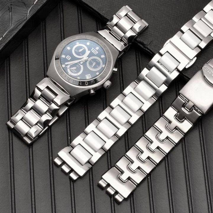 สายนาฬิกาเหล็กแข็งสำหรับสายนาฬิกา-swatch-original-swatch-สร้อยข้อมือนาฬิกาโลหะเซรามิก-17-มม-สำหรับผู้ชายผู้หญิง