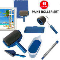 JJUU 6pcs Wall Decorate Painting สีทาบ้าน เครื่องมือช่าง Roller Brush Set ชุดแปรงทาสี Runner Runner Pro ชุดเครื่องมือมัลติฟังก์ชั่นลูกกลิ้งทาสีบ้าน