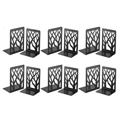 6 Pairs of Book Stand Book Holder Partition Book Shelf Holder Bookend Supports for Organizing Books/Cds
