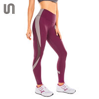 Womens Leggings Naked Feeling Workout Running 25 Inches - High Waist Color Block Mesh Yoga Pants