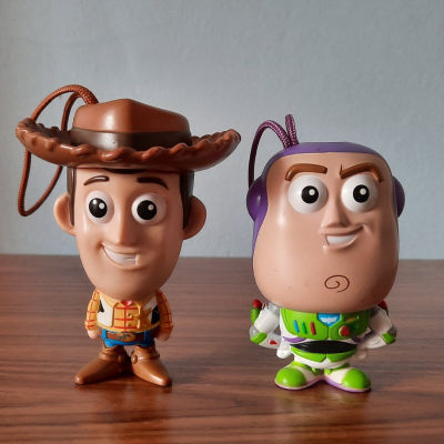 (มือสอง) วู้ดดี้ &amp; บัซ ไลท์เยียร์ ทอยสตอรี่ ตุ๊กตา Woody &amp; Buzz Lightyear Toy Story ของ ดิสนีย์ Disney Pixar ที่เสียบปากกา ขยับขาได้ โมเดล ฟิกเกอร์ Figure