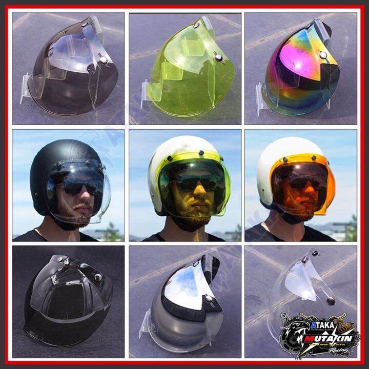 Classic Street Motorcycle Helmet Visor Bubble Shield for 3Snap
