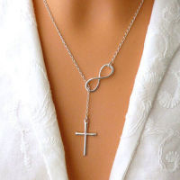 2022 Silver Color Infinity Cross Necklace Fashion Women Lariat Chain Pendant Boho Classic Party Jewelry Female Choker Bijo xxxx