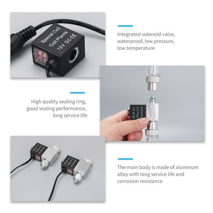 วาล์วน้ำสำหรับ-aquarium-co2ตัวควบคุมระบบ-dc-12v-เชื่อมต่อ4-6มม-หรือเครื่องทำฟองอากาศ-double-head-noiseless-ต่ำอุณหภูมิรุ่น