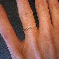 【CC】℗▥♈  A-Z Initial Rings for Adjustable Wedding 2023 Trend Gold Color Couple Jewelry Accessories