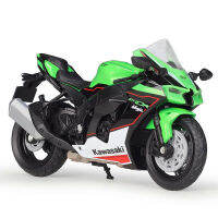 Welly 1:18รถจักรยานยนต์รุ่น Kawasaki Ninja ZX10R รุ่นรถจักรยานยนต์รุ่น Motor Bike Miniature Race ของเล่นสำหรับของขวัญ Collection