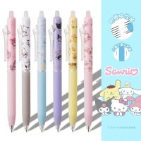 Sanrio ปากกาเจลลบได้18-36ชิ้น Kuromi My Melody Cinnamoroll Hello Kitty เครื่องเขียนนักเรียนปากกาเขียน0.5สีดำสีน้ำเงิน
