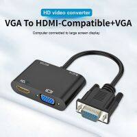 VGA to HDMI-Compatible Adapter VGA Splitter with 3.5mm Audio Converter Support Dual Display for PC Projector HDTV Multi-port VGA Adapters