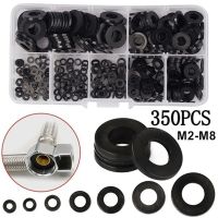 350 pcs 7 Sizes Black Insulation Ring Nylon Flat Washer Gasket Assortment Kit M2 M2.5 M3 M4 M5 M6 M8 Home Improvement Label Maker Tape